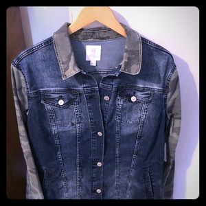 LulaRoe Jaxon denim camo jacket